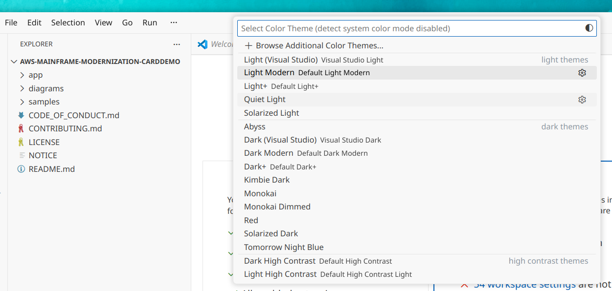 Color Theme Dropdown